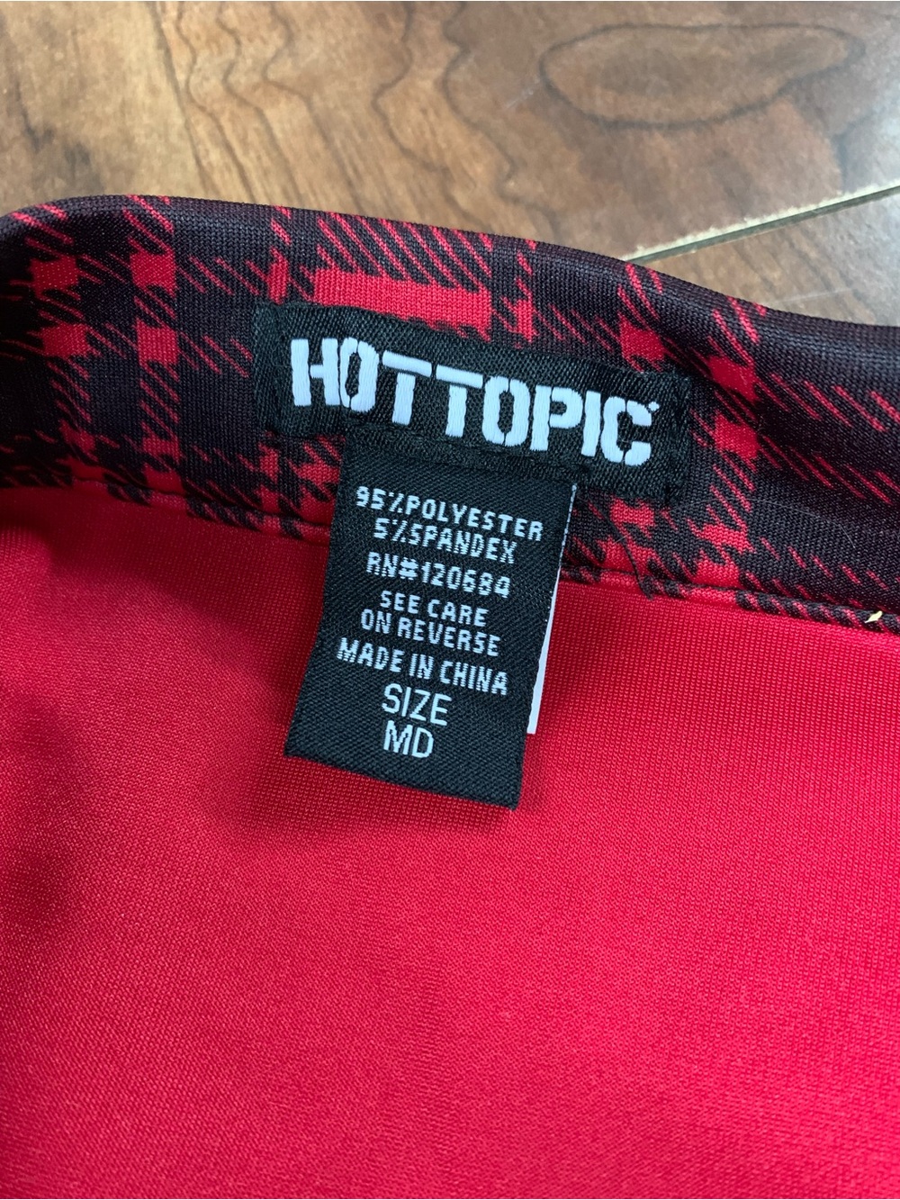 Hot Topic Skater Skirt Womens Medium Black Red Plaid Punk Goth Preppy Front Zip - Picture 10 of 13